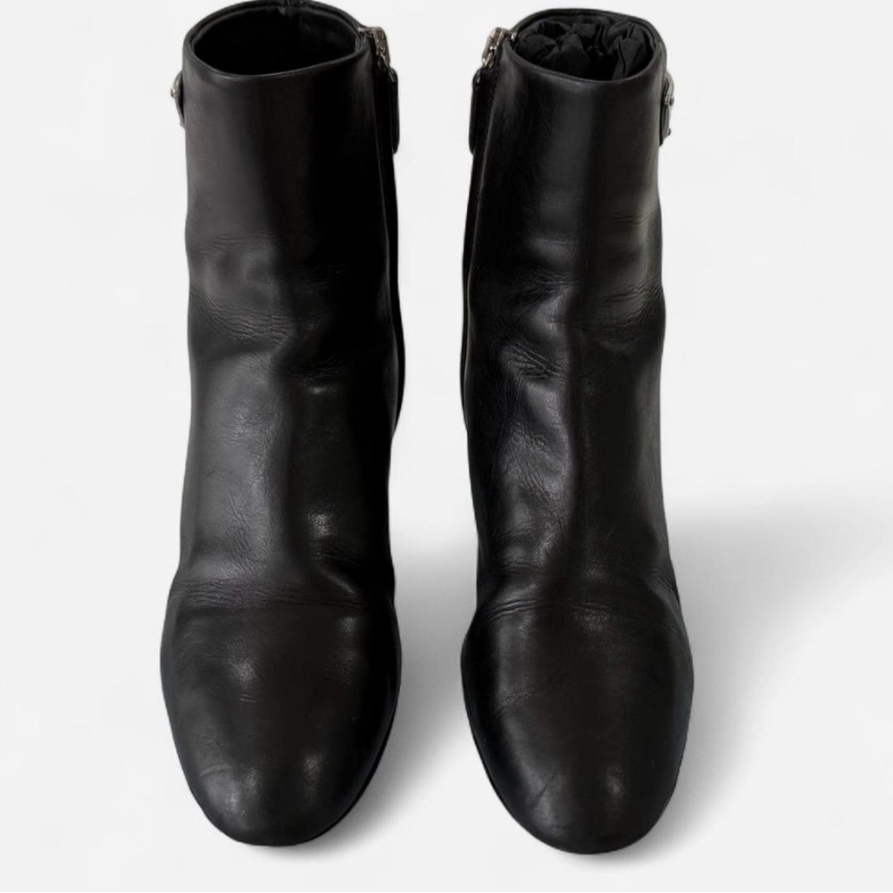 Prada Black Ankle Boots Leather Booties